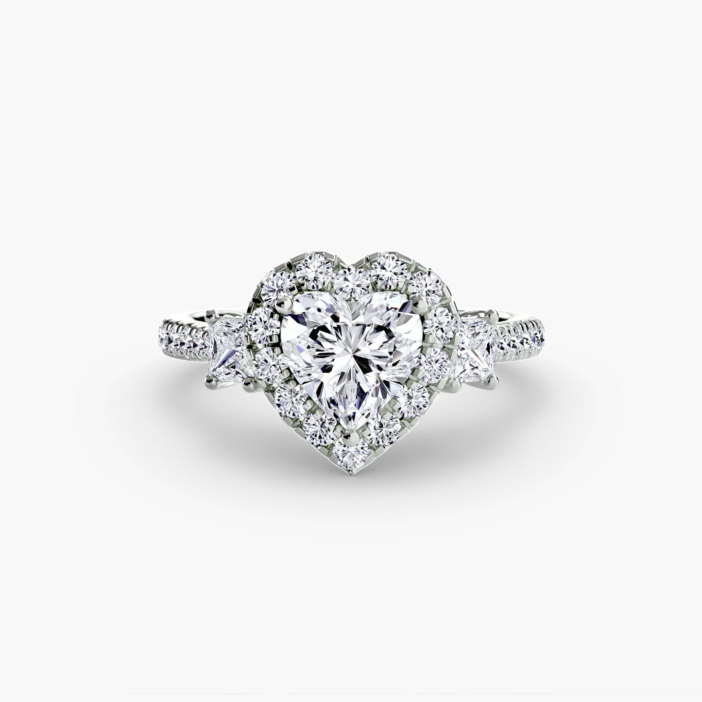 Three-Stone Ring with Halo 2