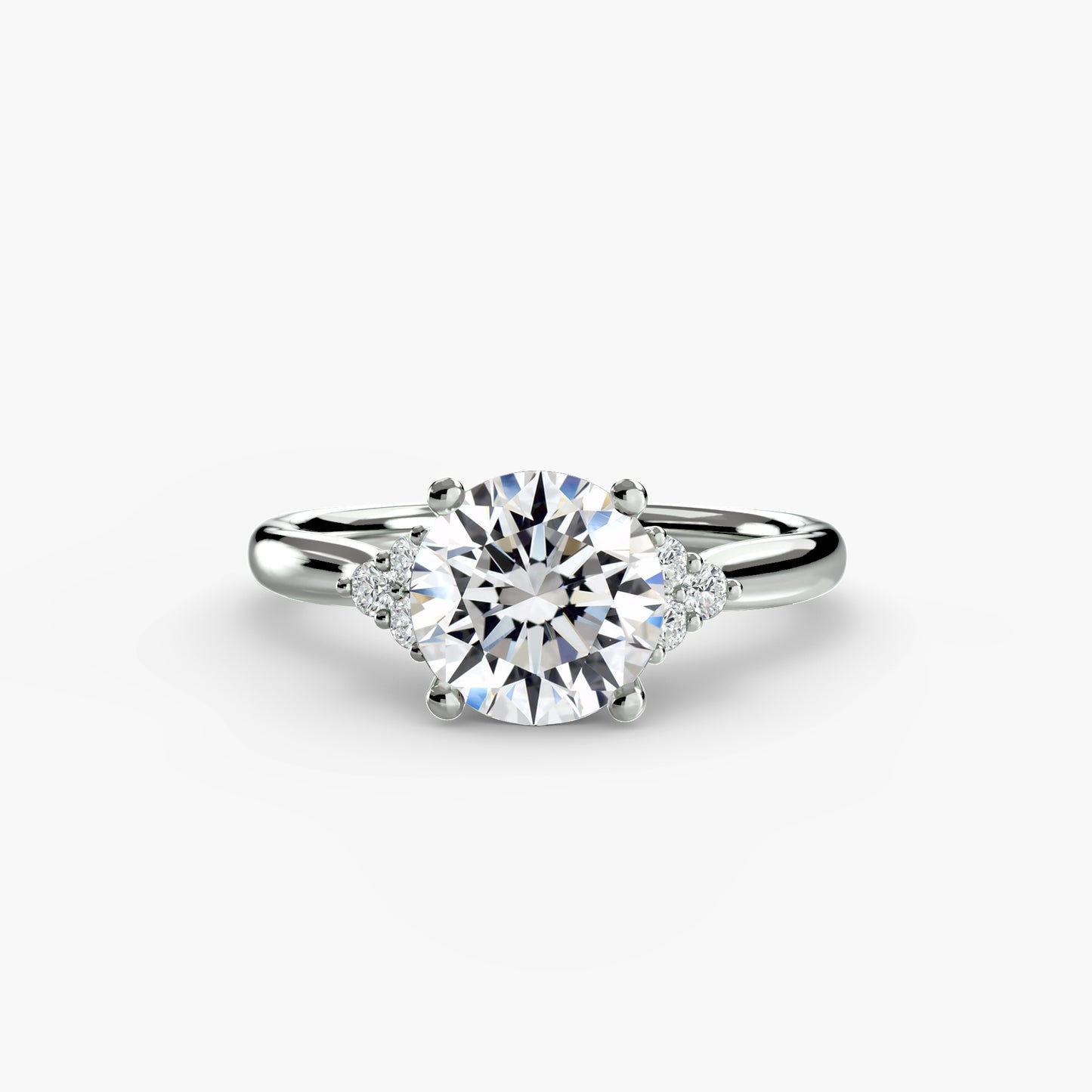 Solitaire with Cluster Shoulders