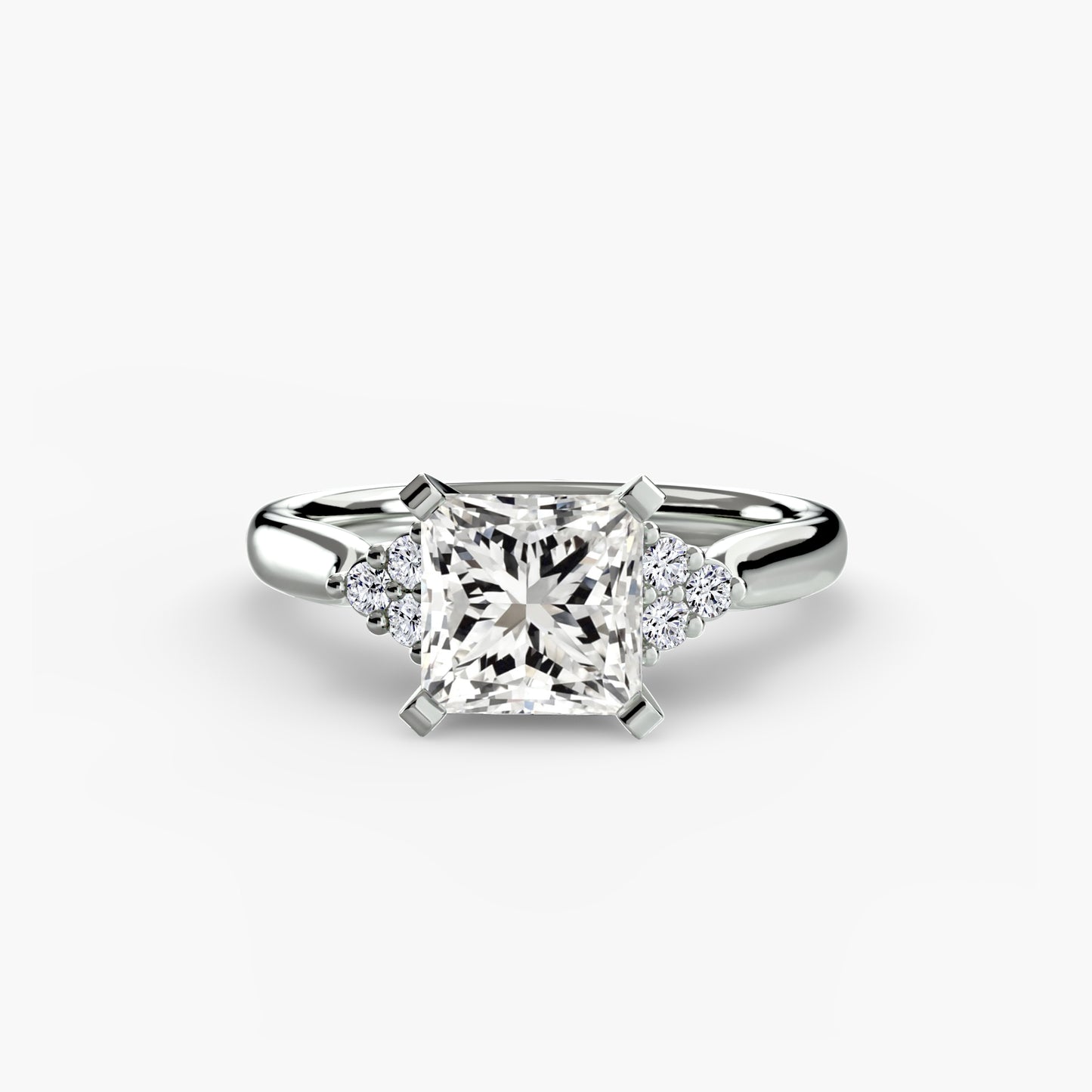 Solitaire with Cluster Shoulders 2